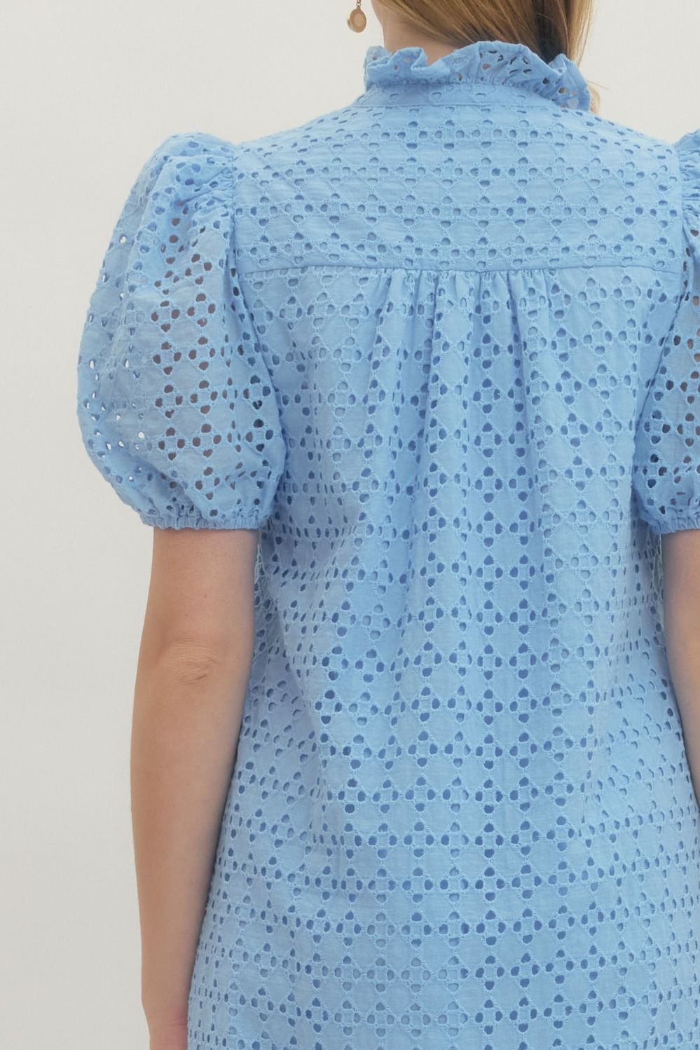 Blue Eyelet Maxi Dress