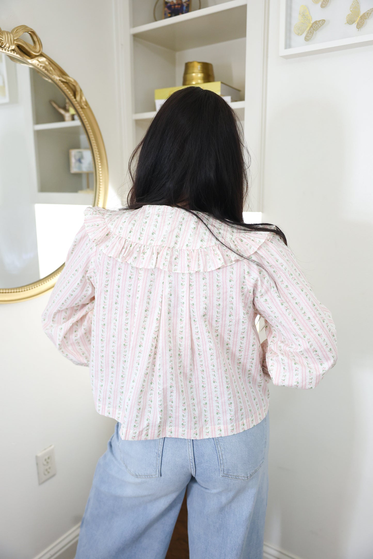 Love Shack Floral Collared Top