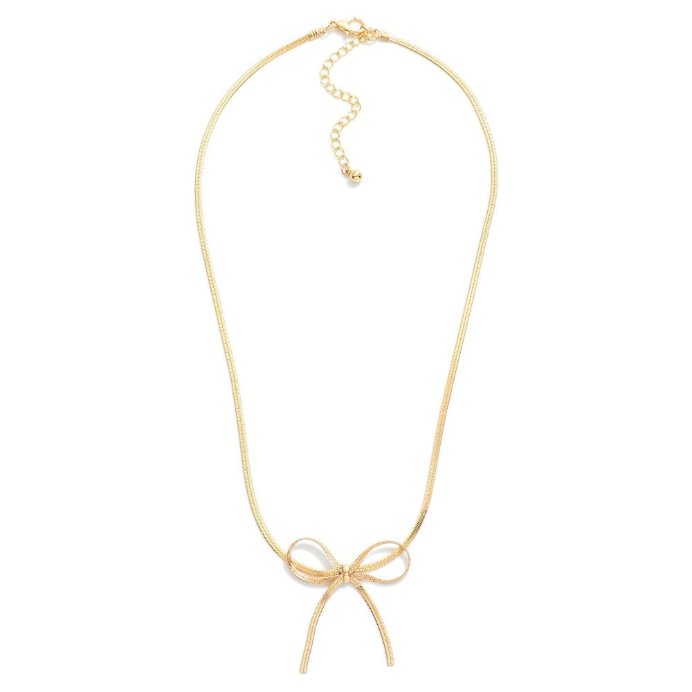 Herringbone Bow Necklace