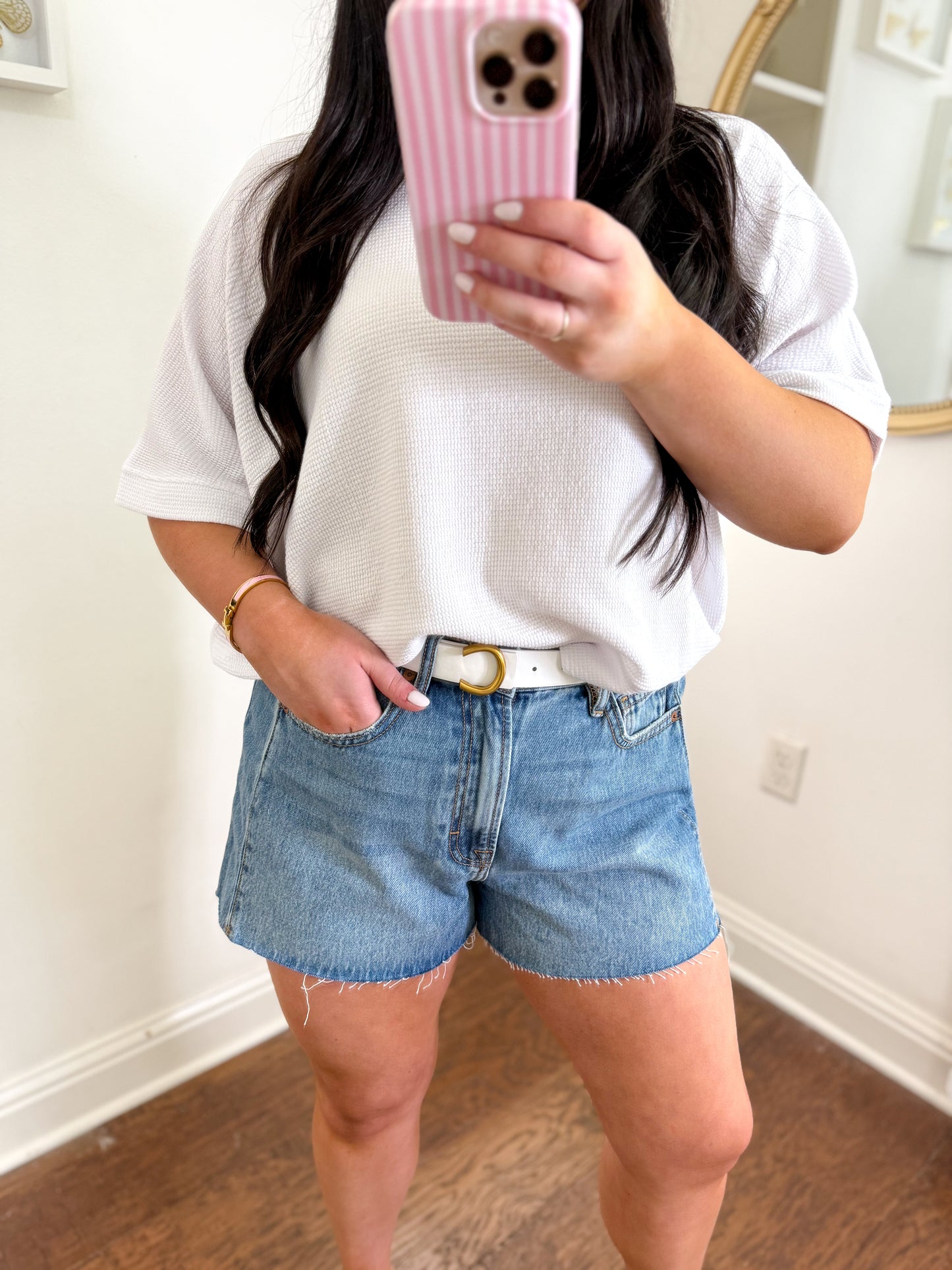 Faux Leather Gold Horseshoe Belt