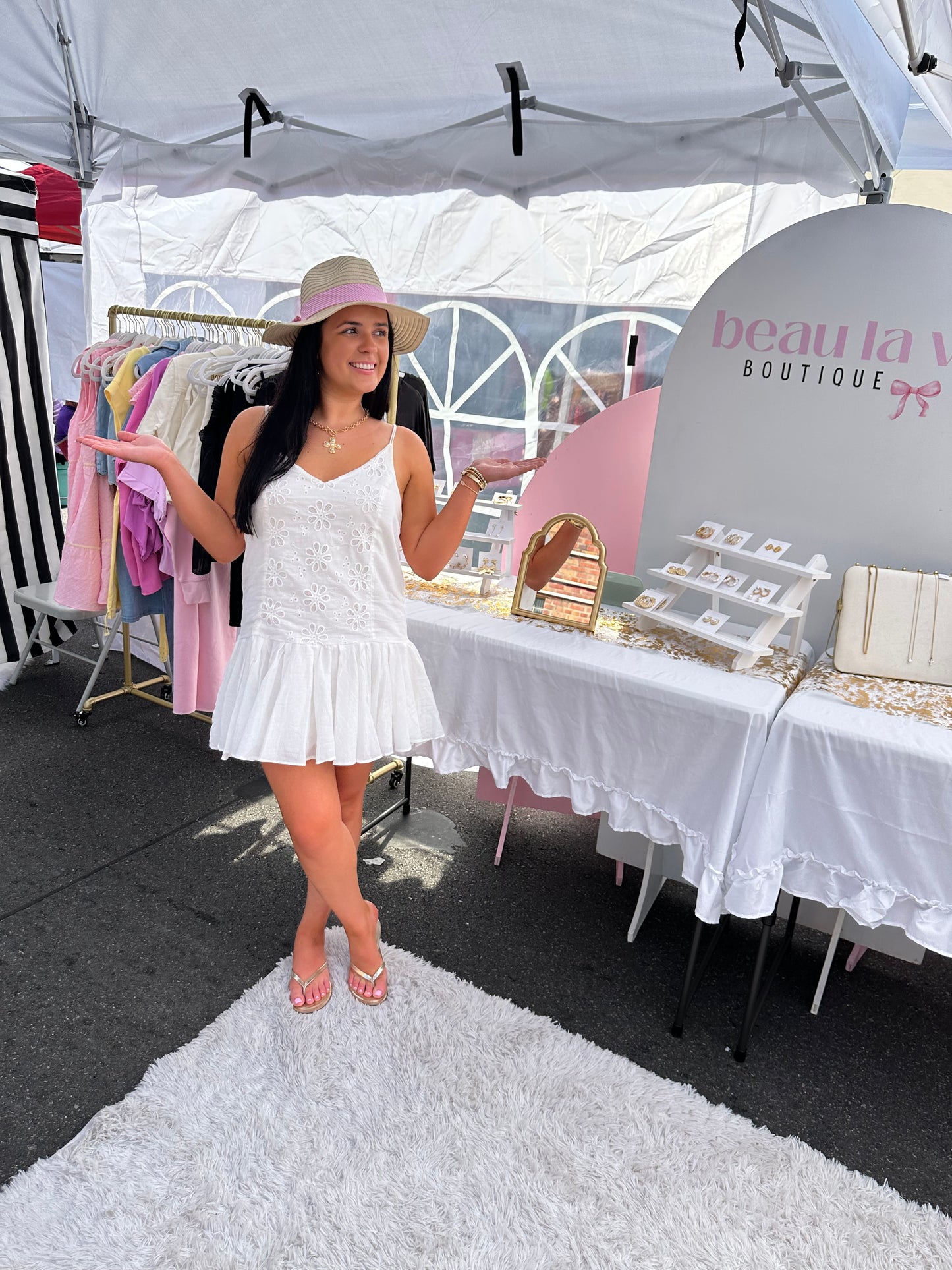 Lola White Eyelet Dress