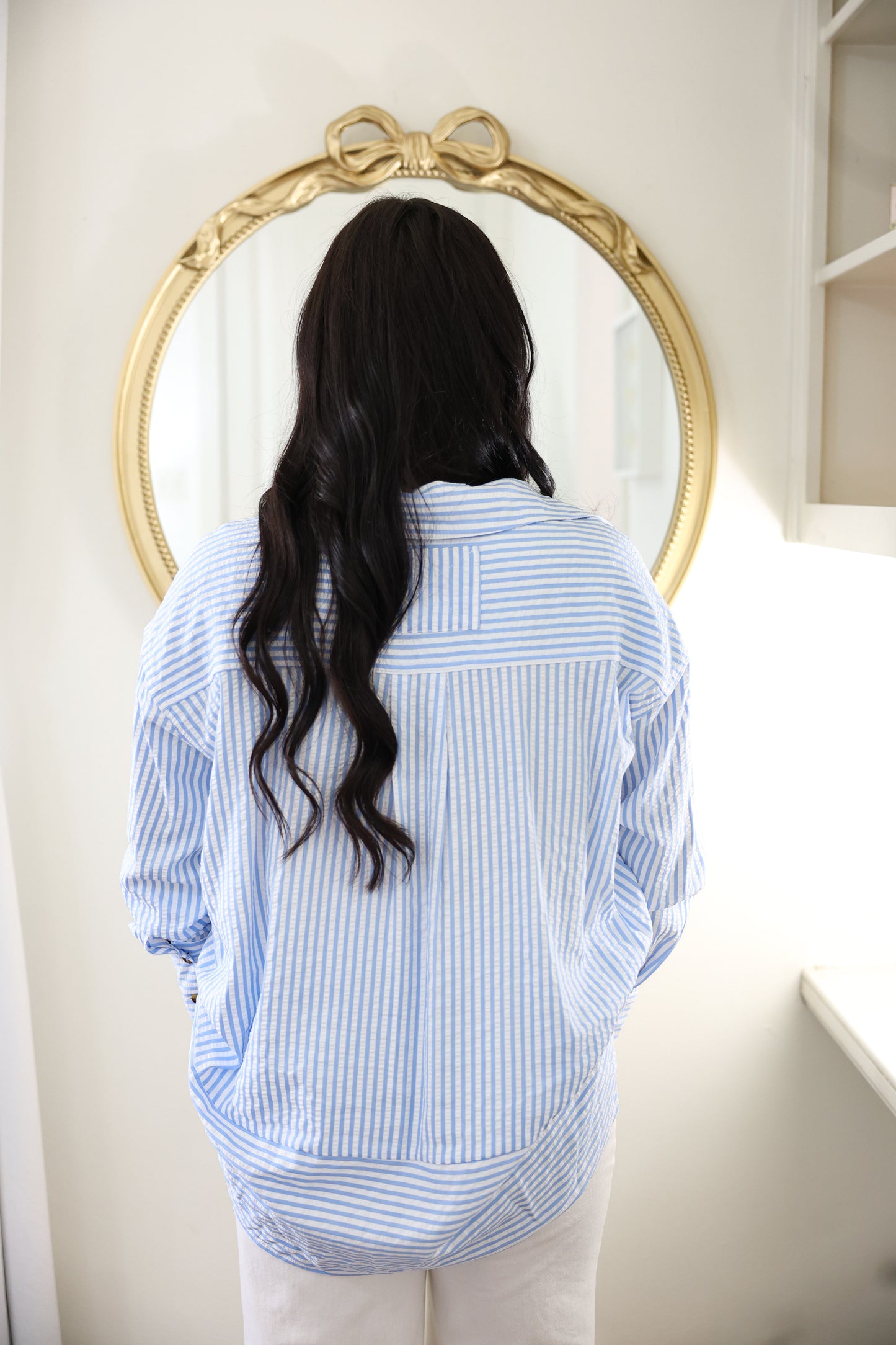 Chic Striped Button Down Top