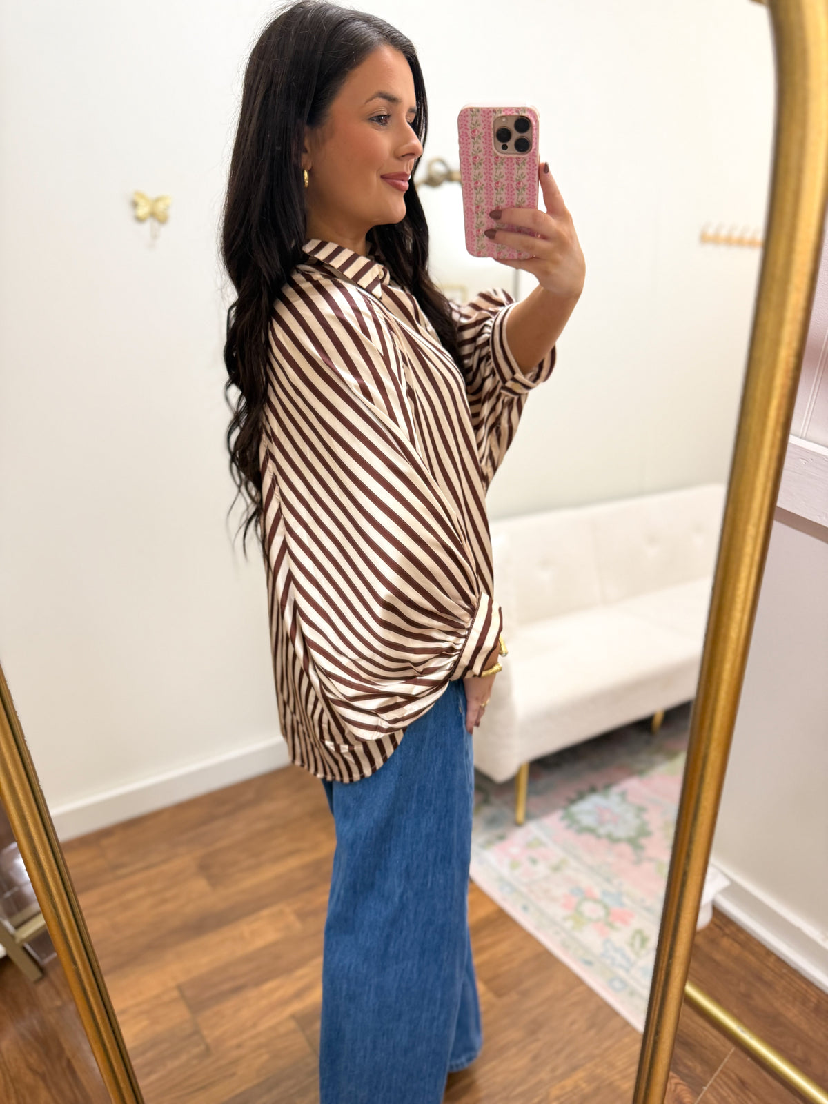 Stripe Sleeve Buttondown Shirt