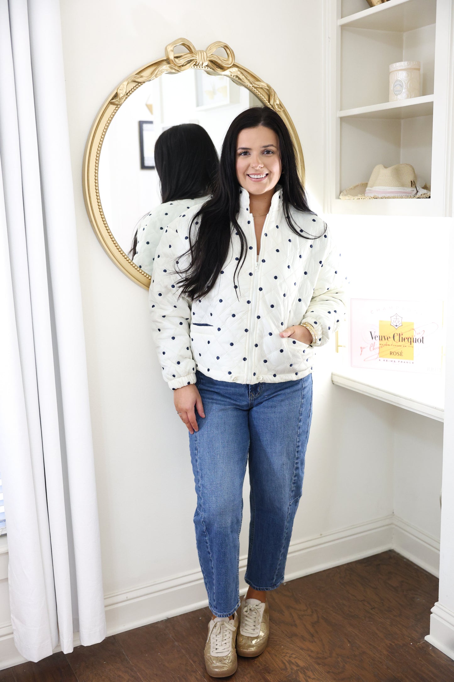 Polka Dot Quilted Jacket