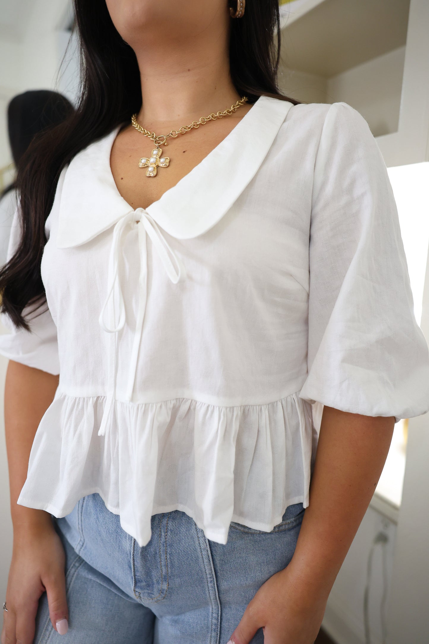 So Classy Collared White Blouse