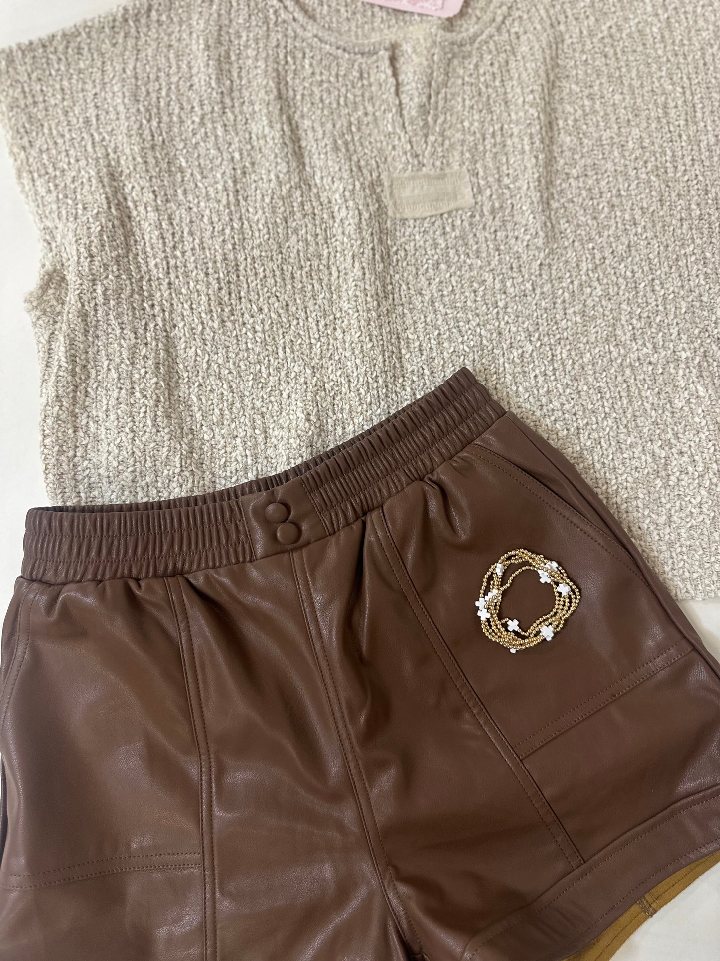 Faux Leather Chocolate Shorts