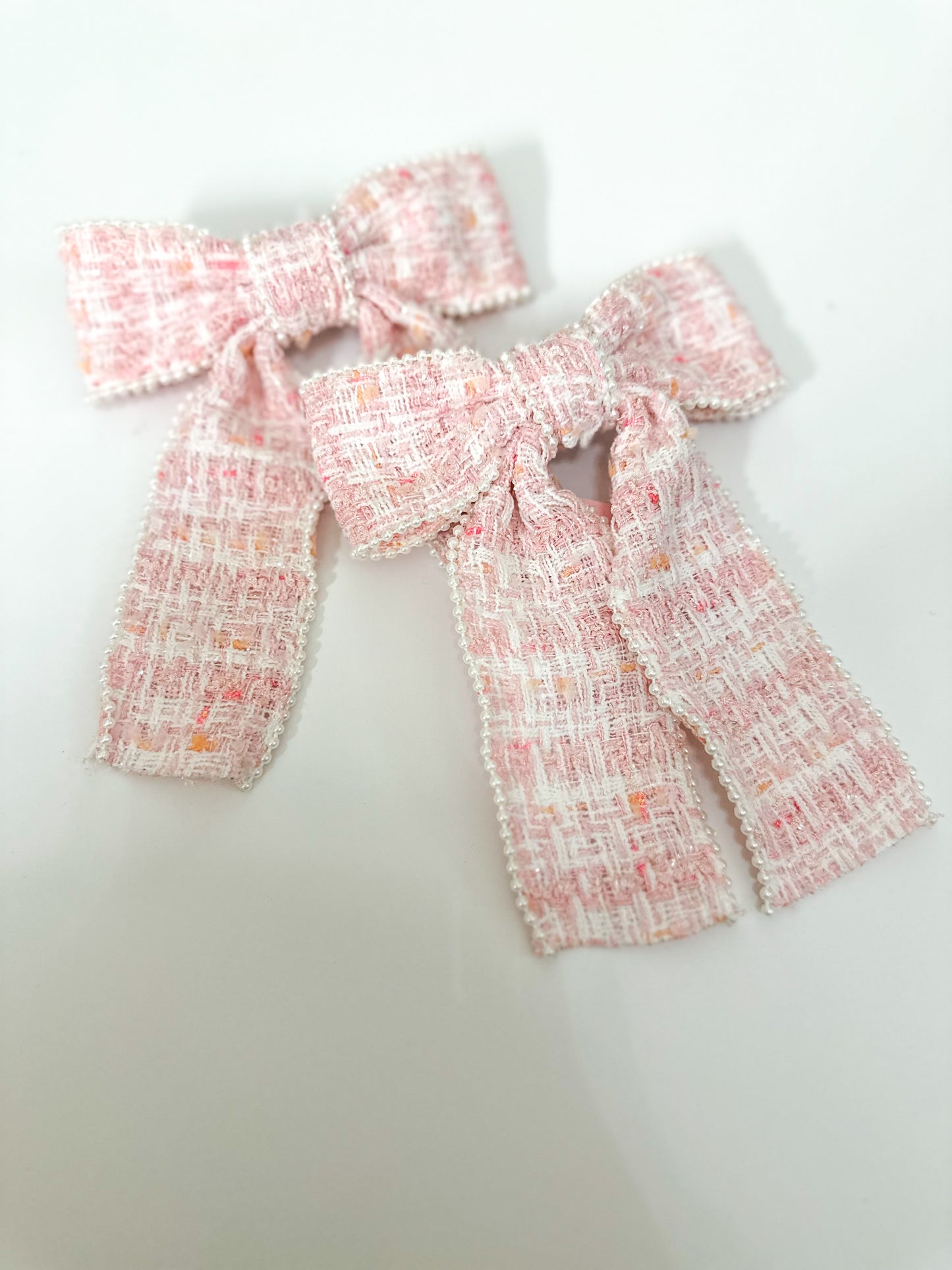 Soft Tweed Bow Hair Clip