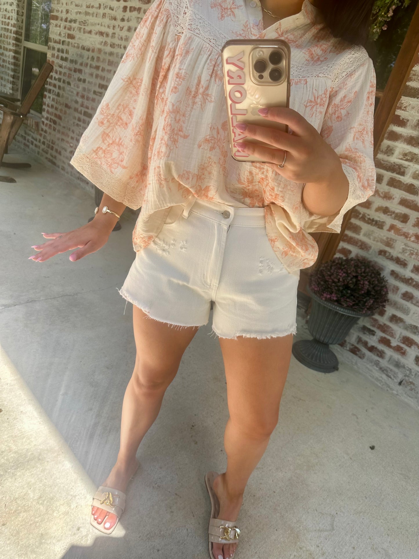 White Denim Shorts