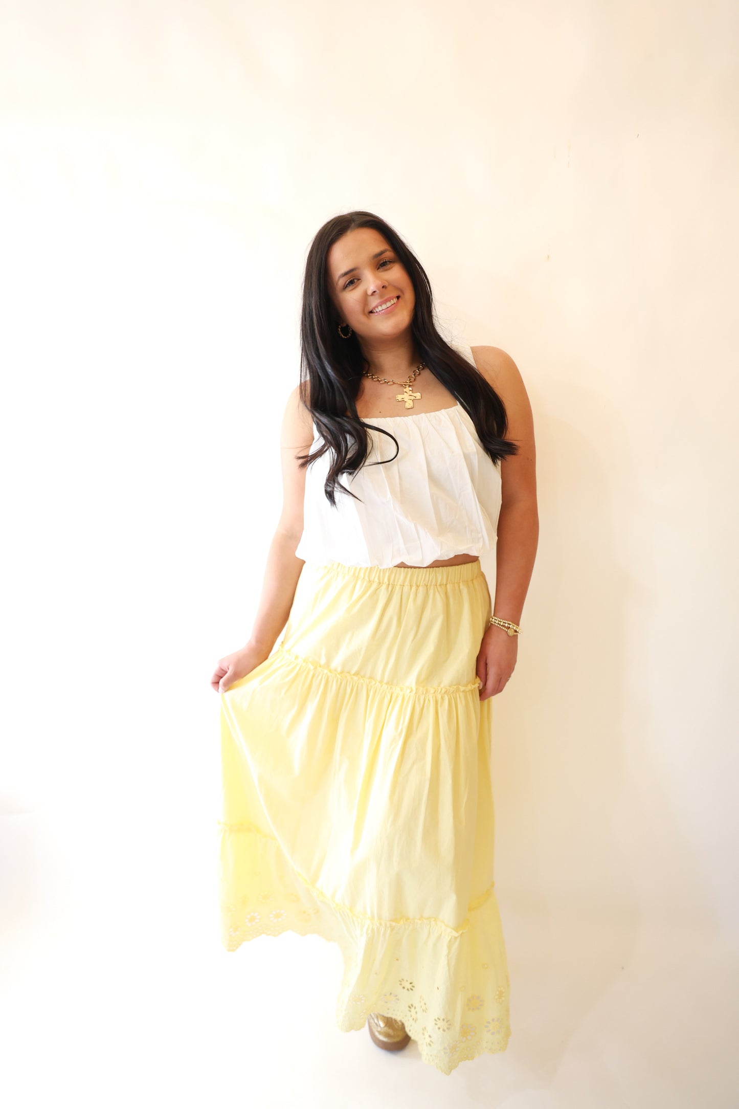 Ray Of Sunshine Eyelet Skirt