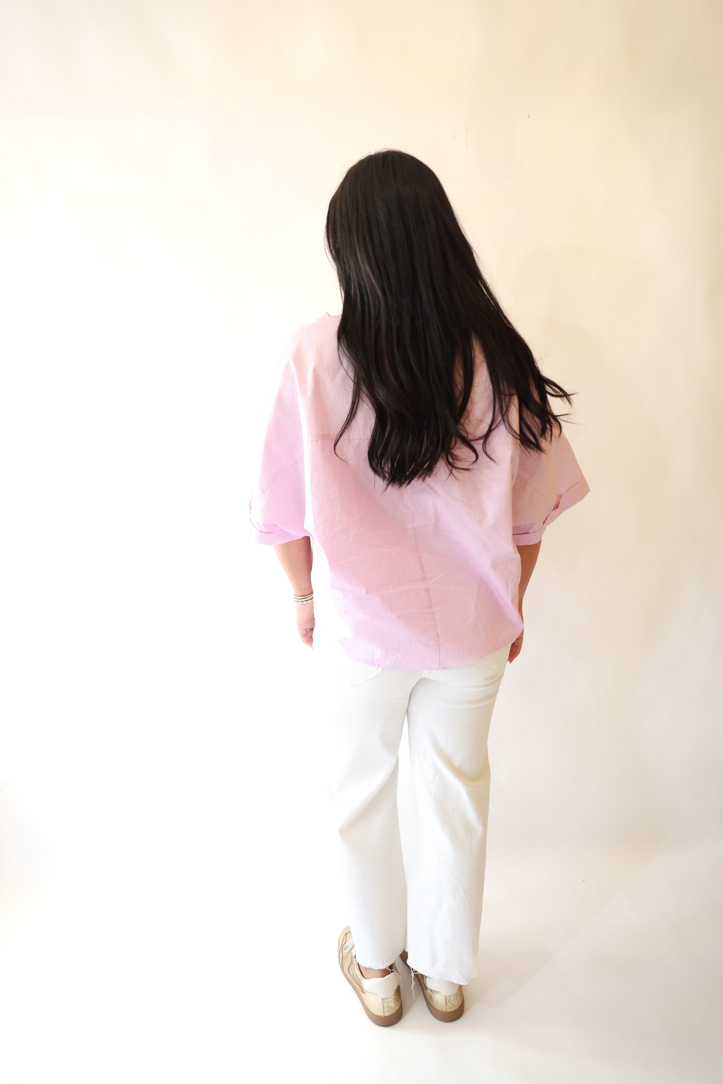 Button Down Oversized Lavender Top