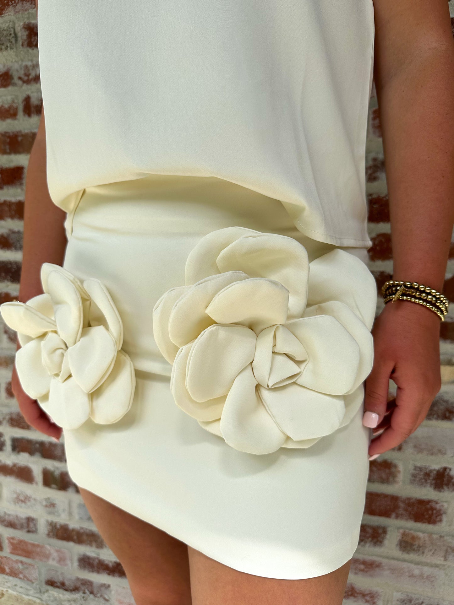 Ivory Flower Skirt Set