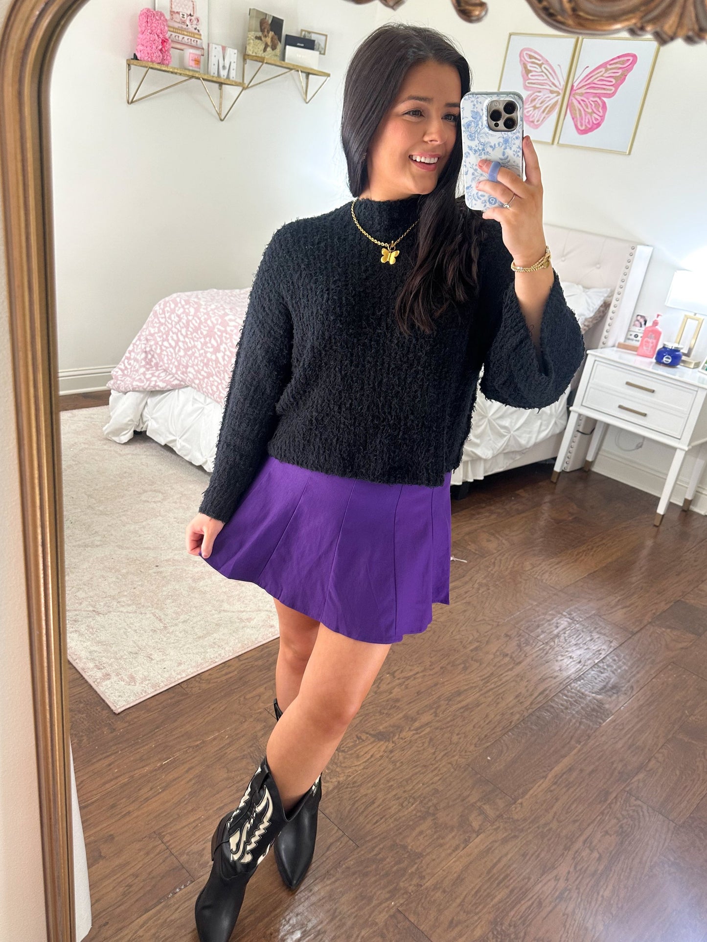 Pleated Purple Skirt