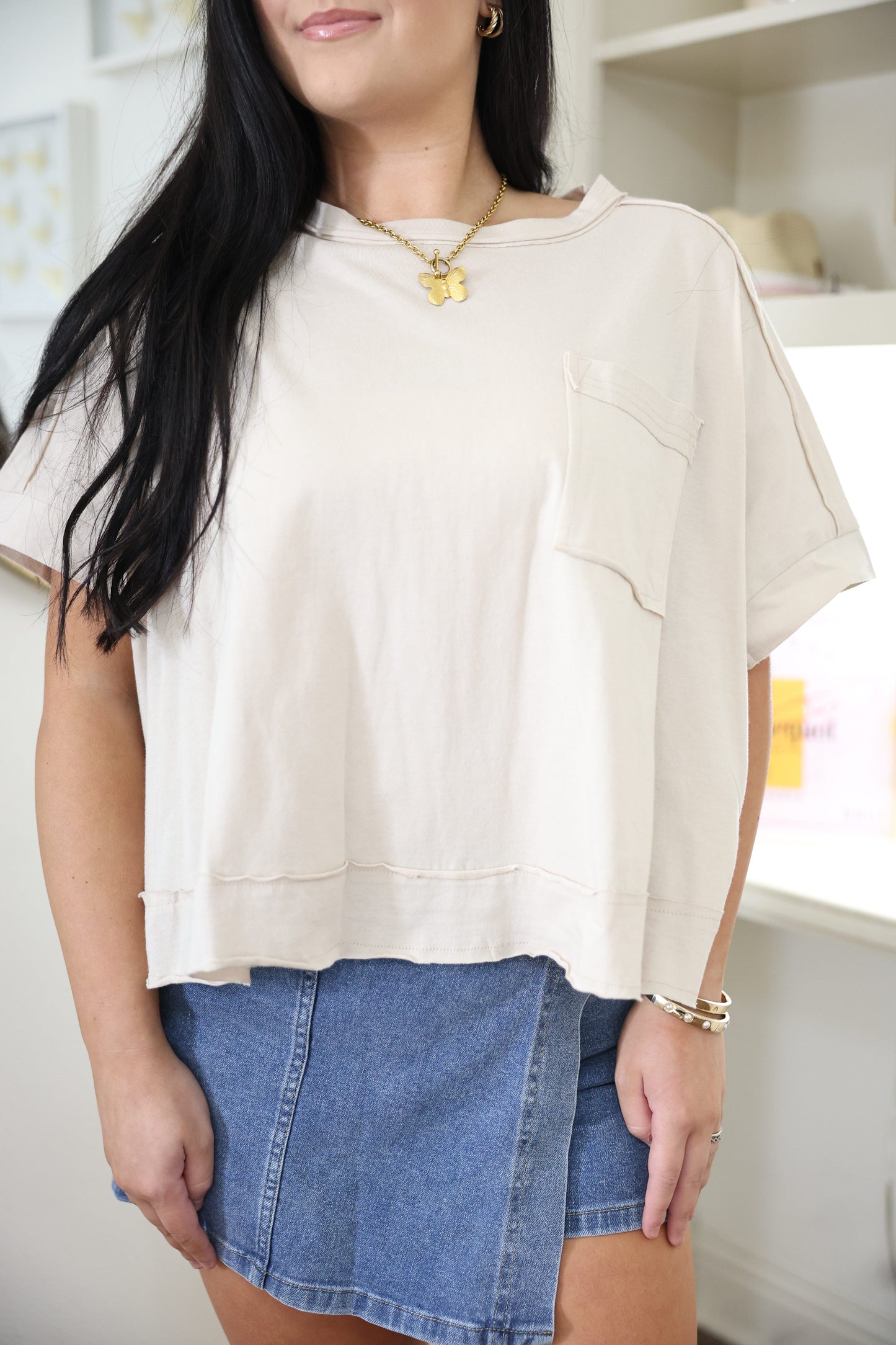 Comfy & Cute Casual Tee - Iced Latte