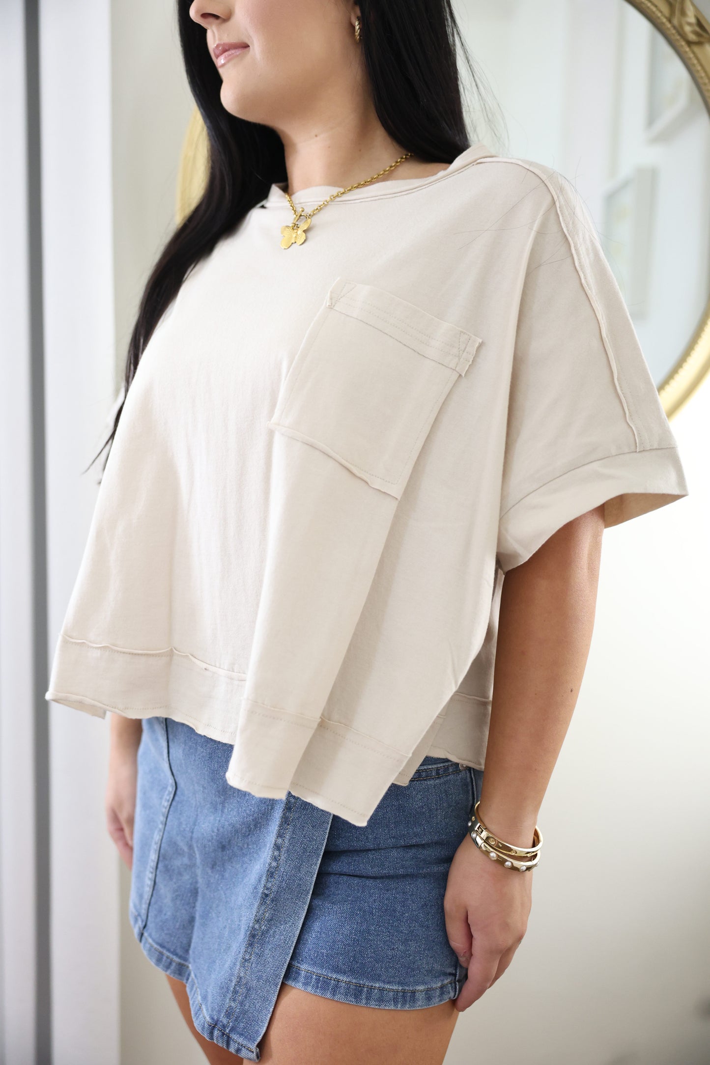Comfy & Cute Casual Tee - Iced Latte