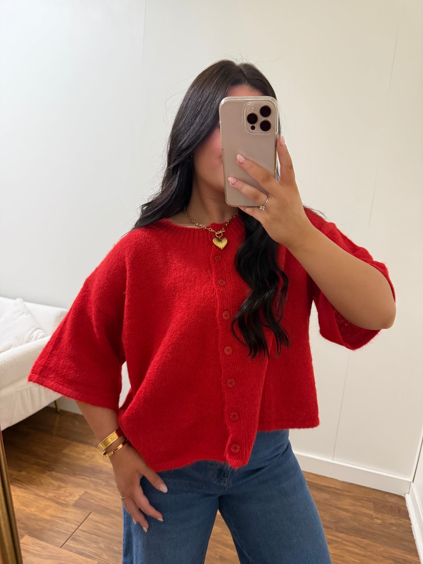 So Soft Red Cardigan