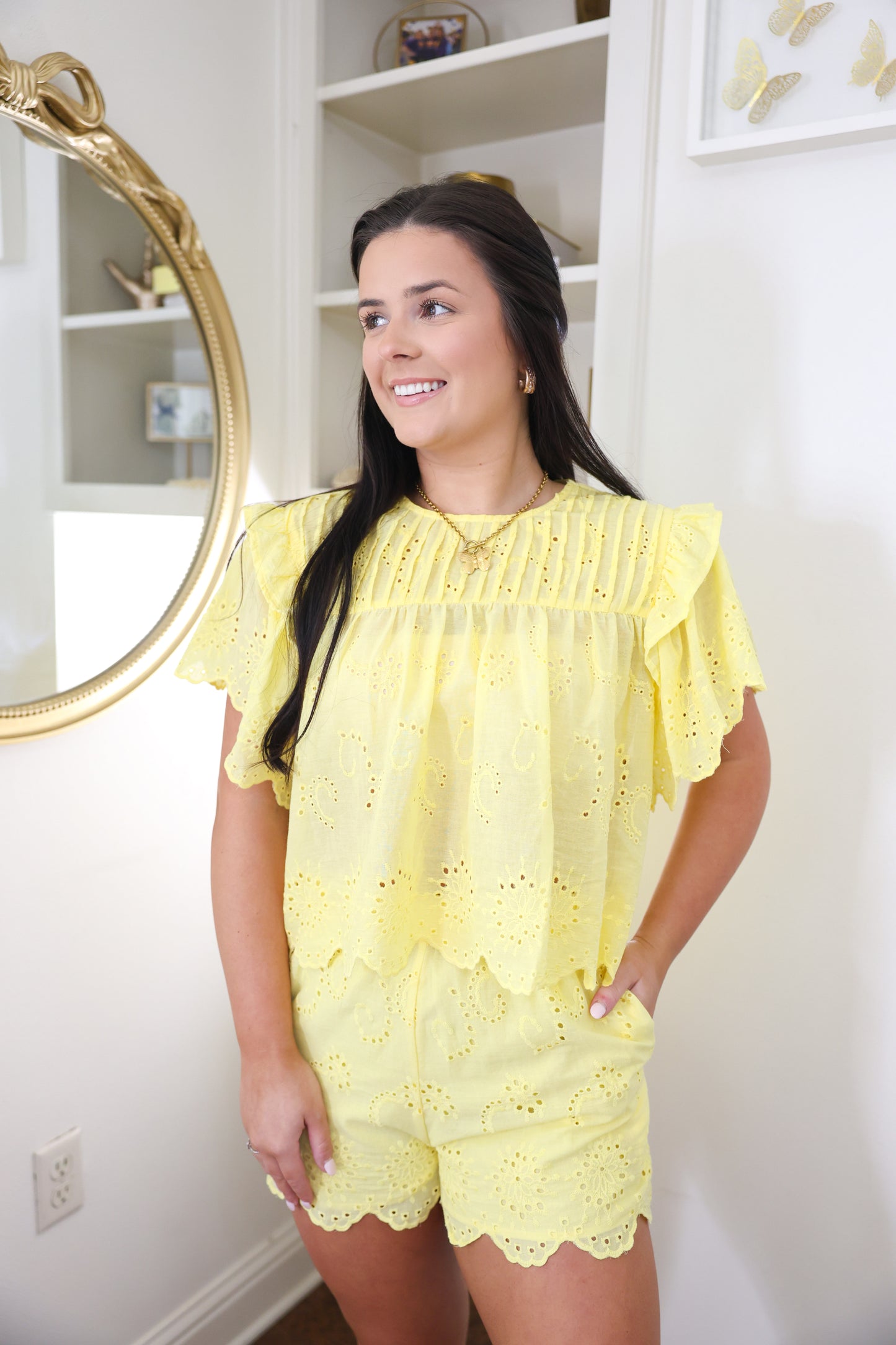It's GameDay Yellow Eyelet Set
