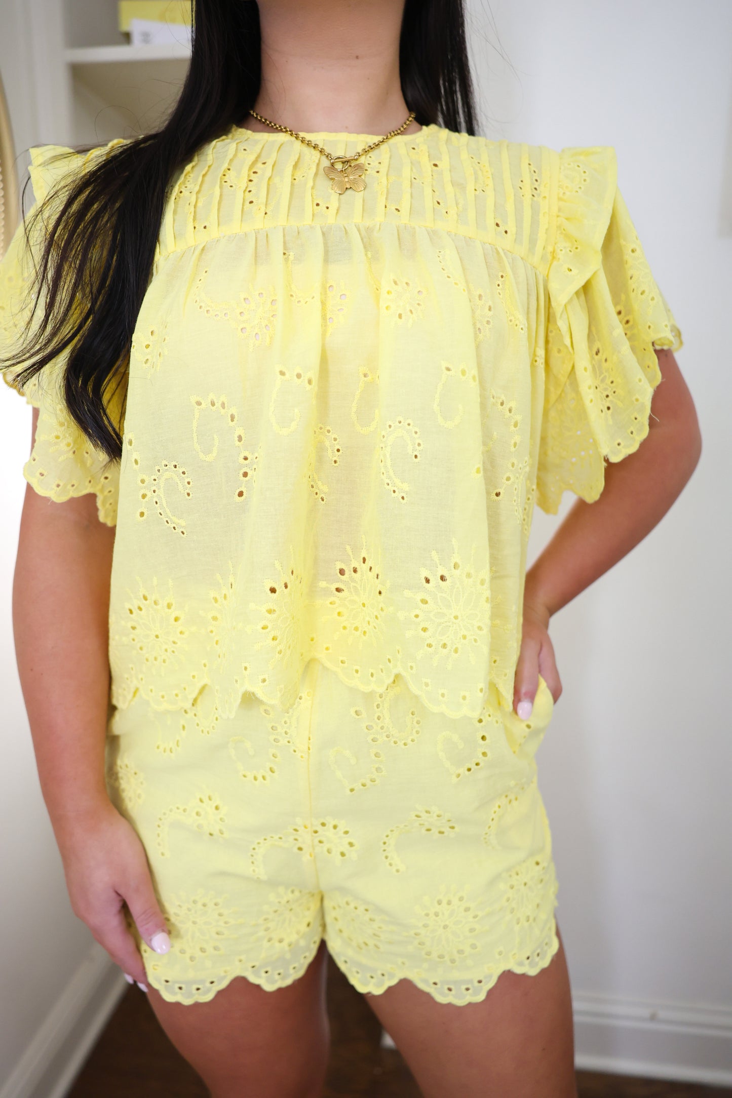 It's GameDay Yellow Eyelet Set