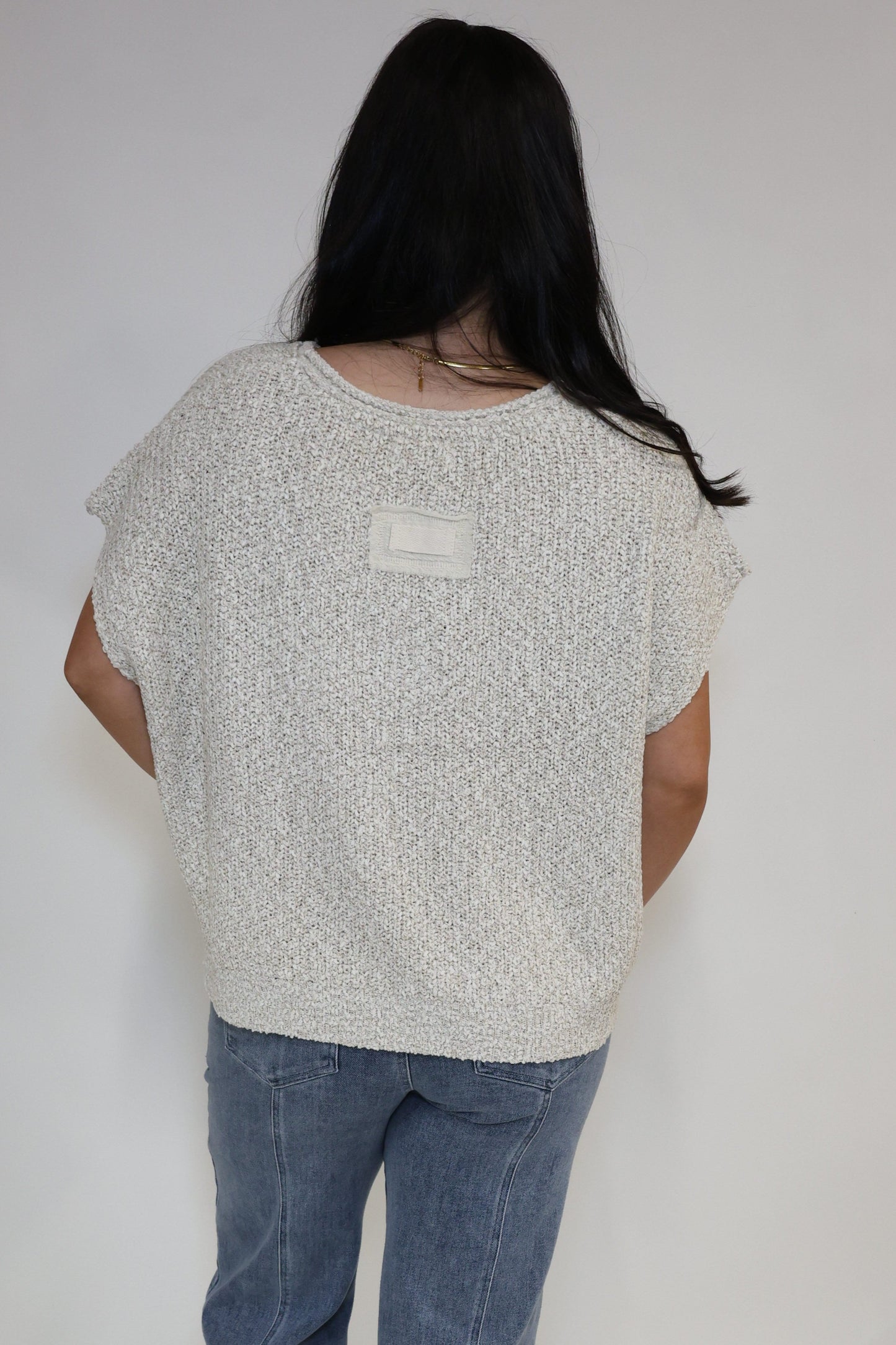 Patch Split Neck Top