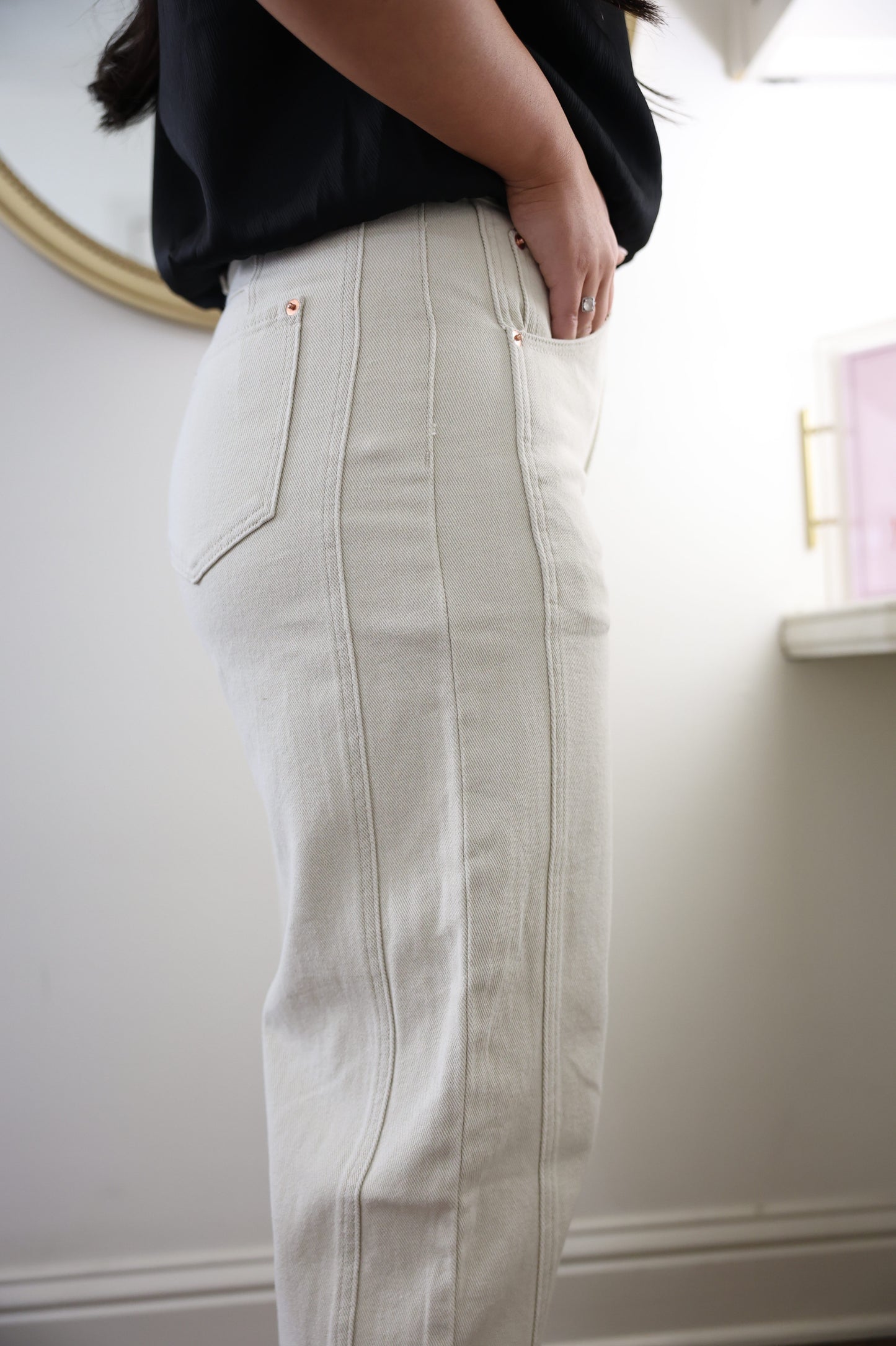 Almond High Waist Denim