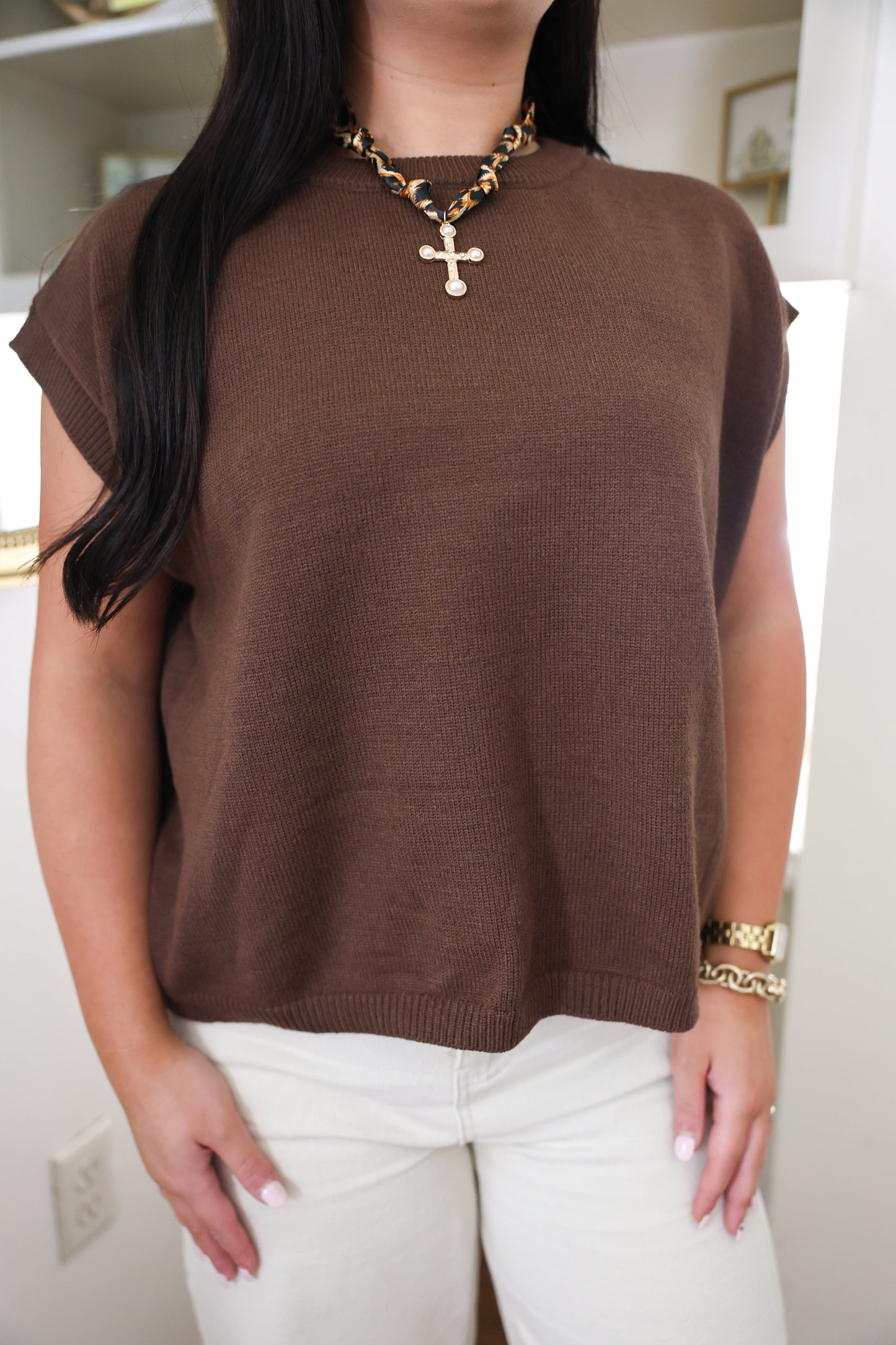 Espresso Oversized Sweater Vest