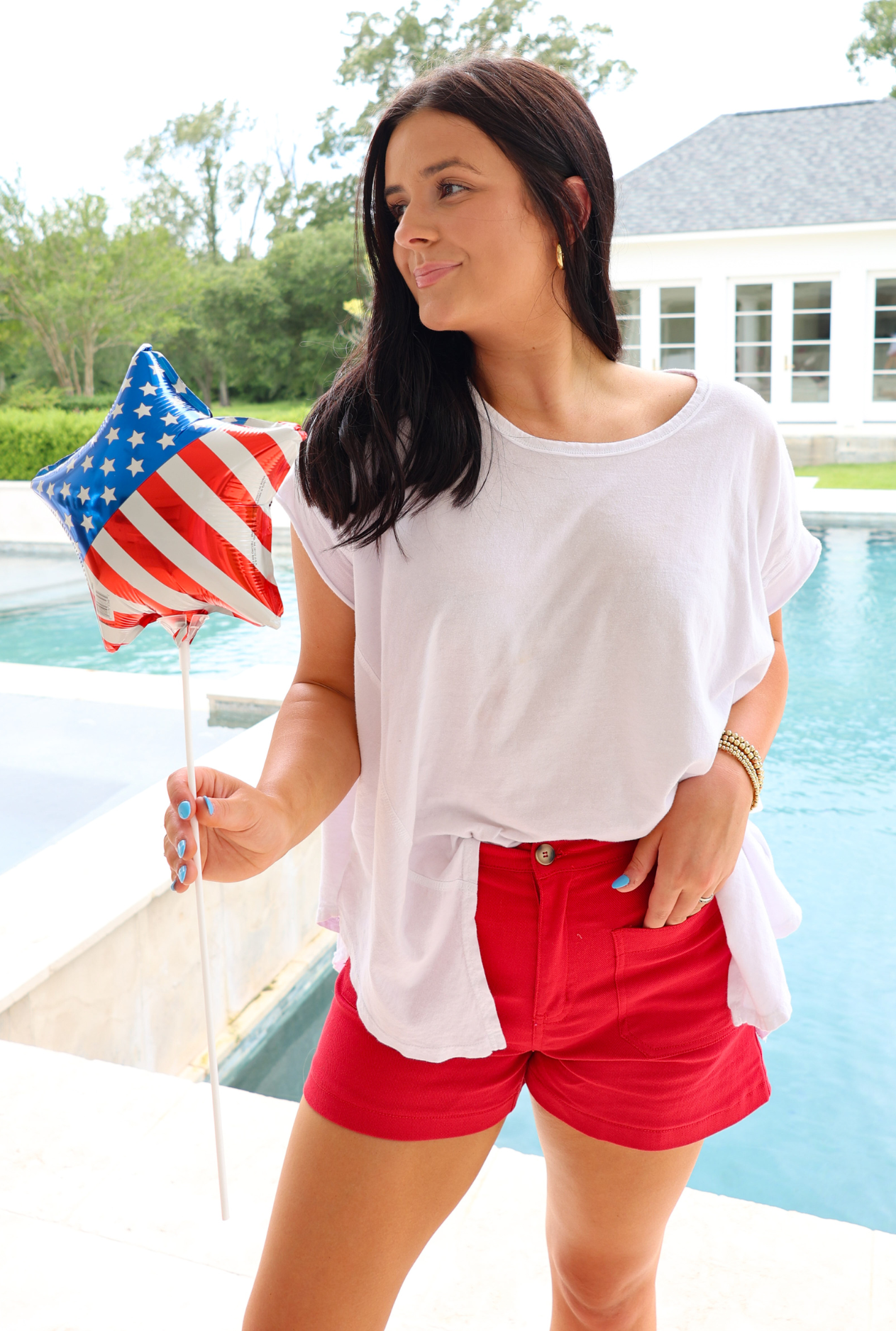 Red Front Pocket Shorts