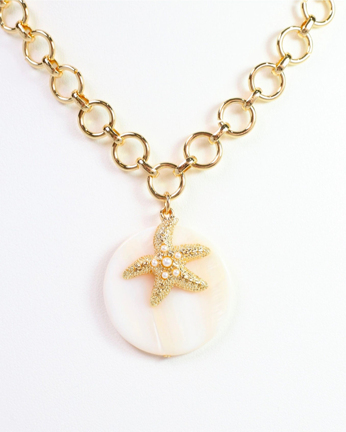 Shell and Starfish Charm Necklace