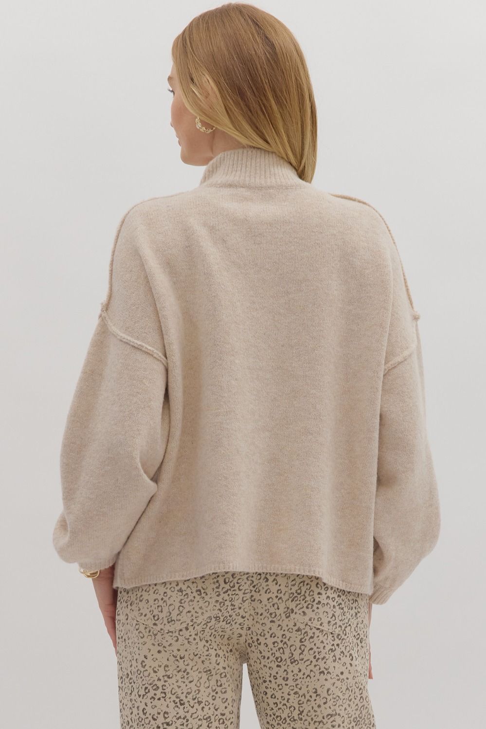 Oatmeal Gold Button Cardigan
