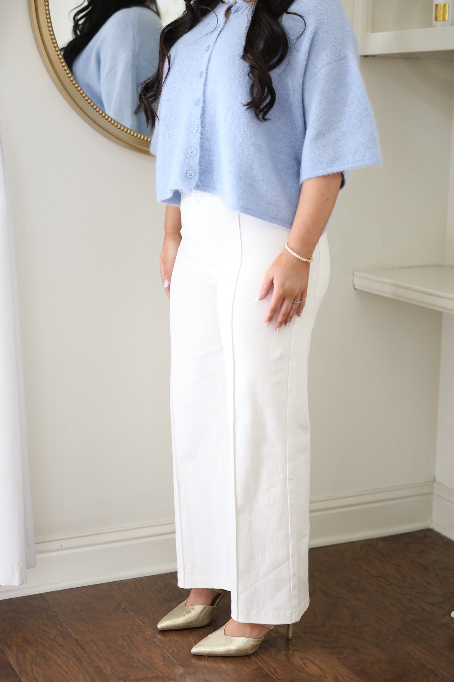 Classy White Seam Pants