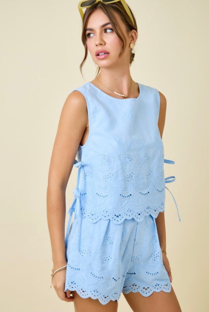 Blue Eyelet Set
