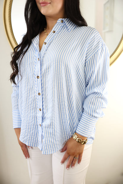 Chic Striped Button Down Top