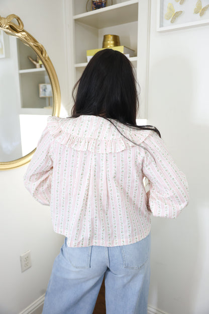 Love Shack Floral Collared Top