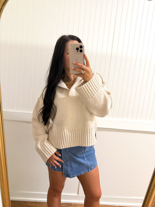 Polo Collar Soft Sweater