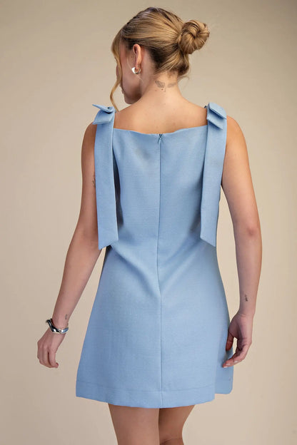 Blue Classy Bow Dress