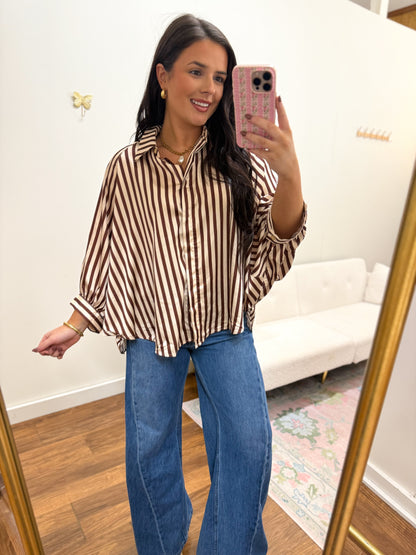 Stripe Sleeve Buttondown Shirt