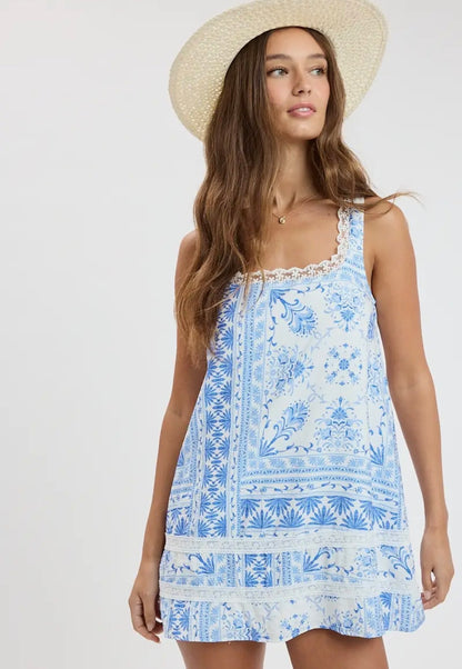Blue Mini Swing Dress