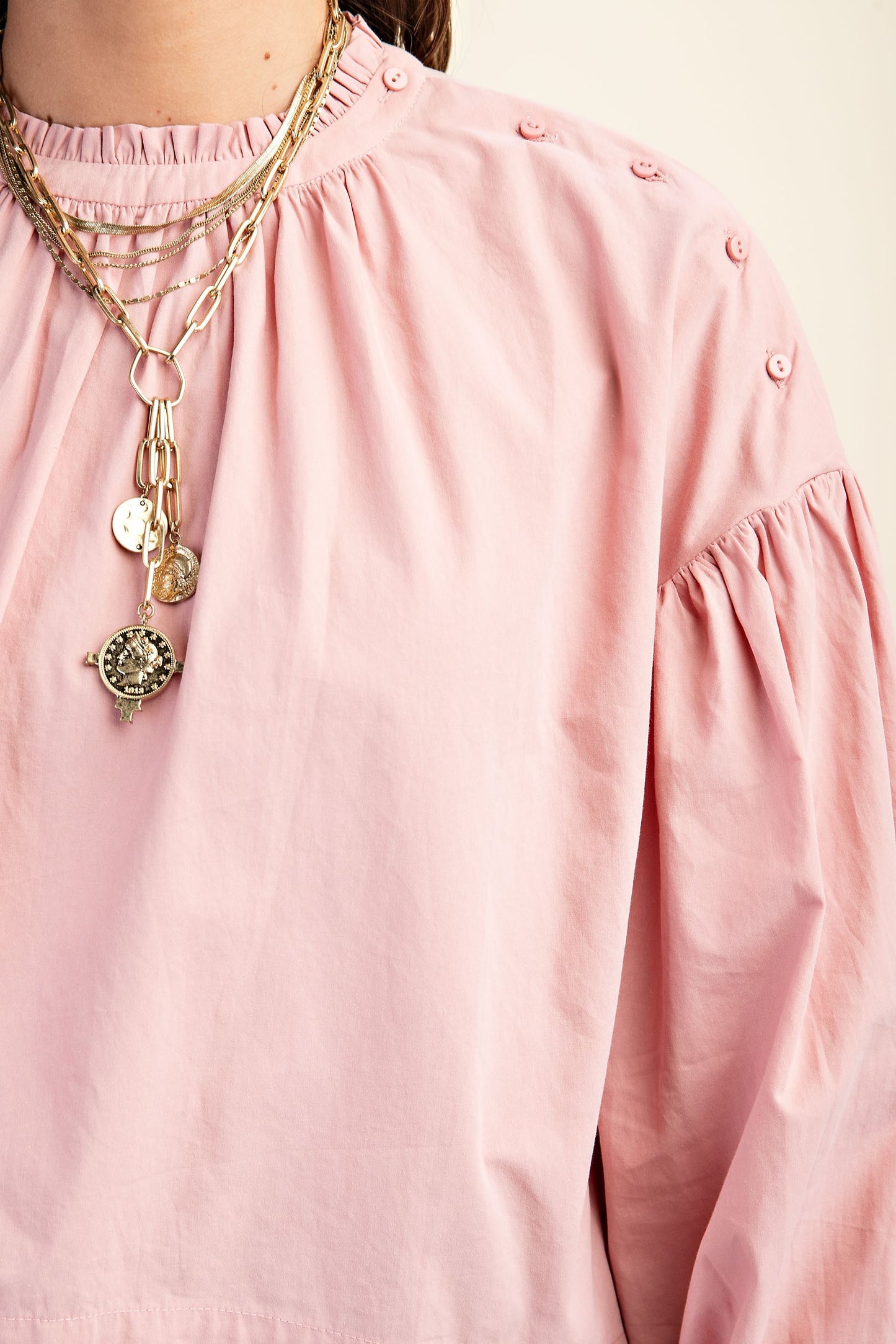 Rose Voluminous Sleeve Blouse