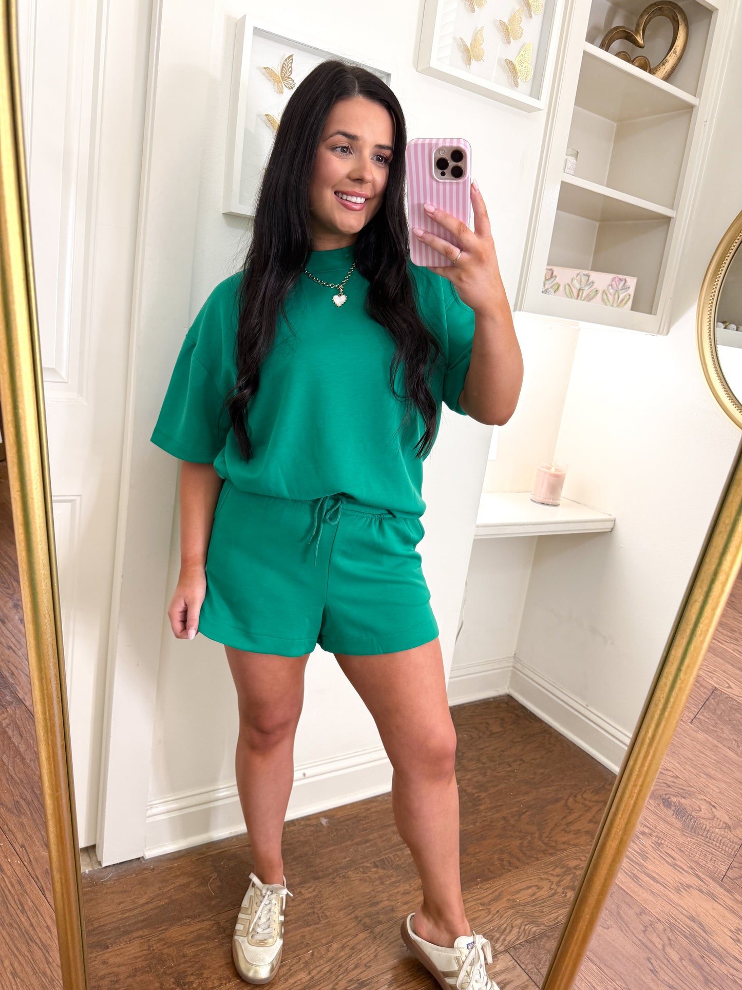 Kelly Green Scuba Short Set