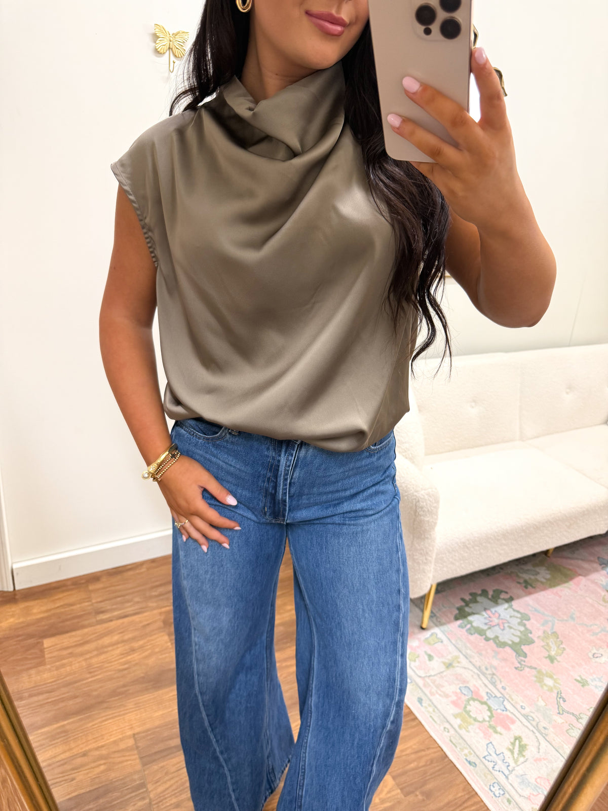 The Cocoa Satin Top