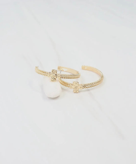 Cross Gold Hoops