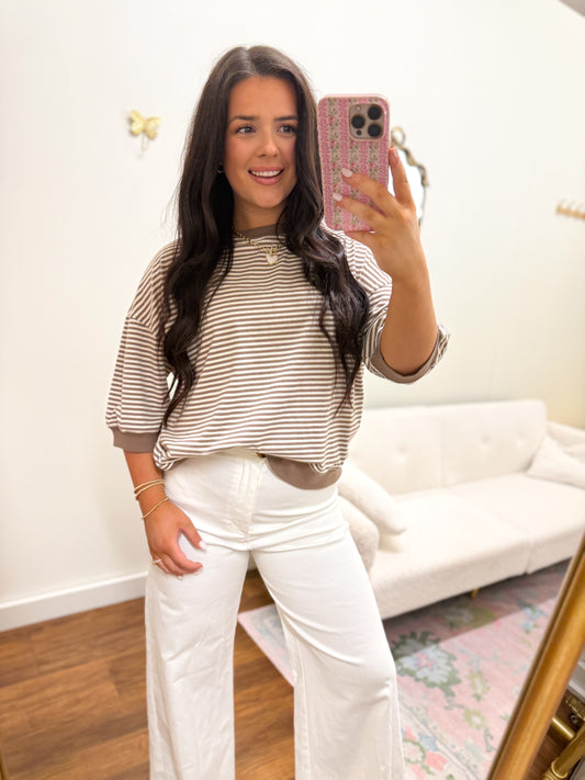 Vanilla Striped Latte Top