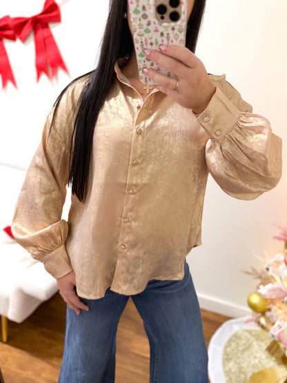 Golden Button Down Top