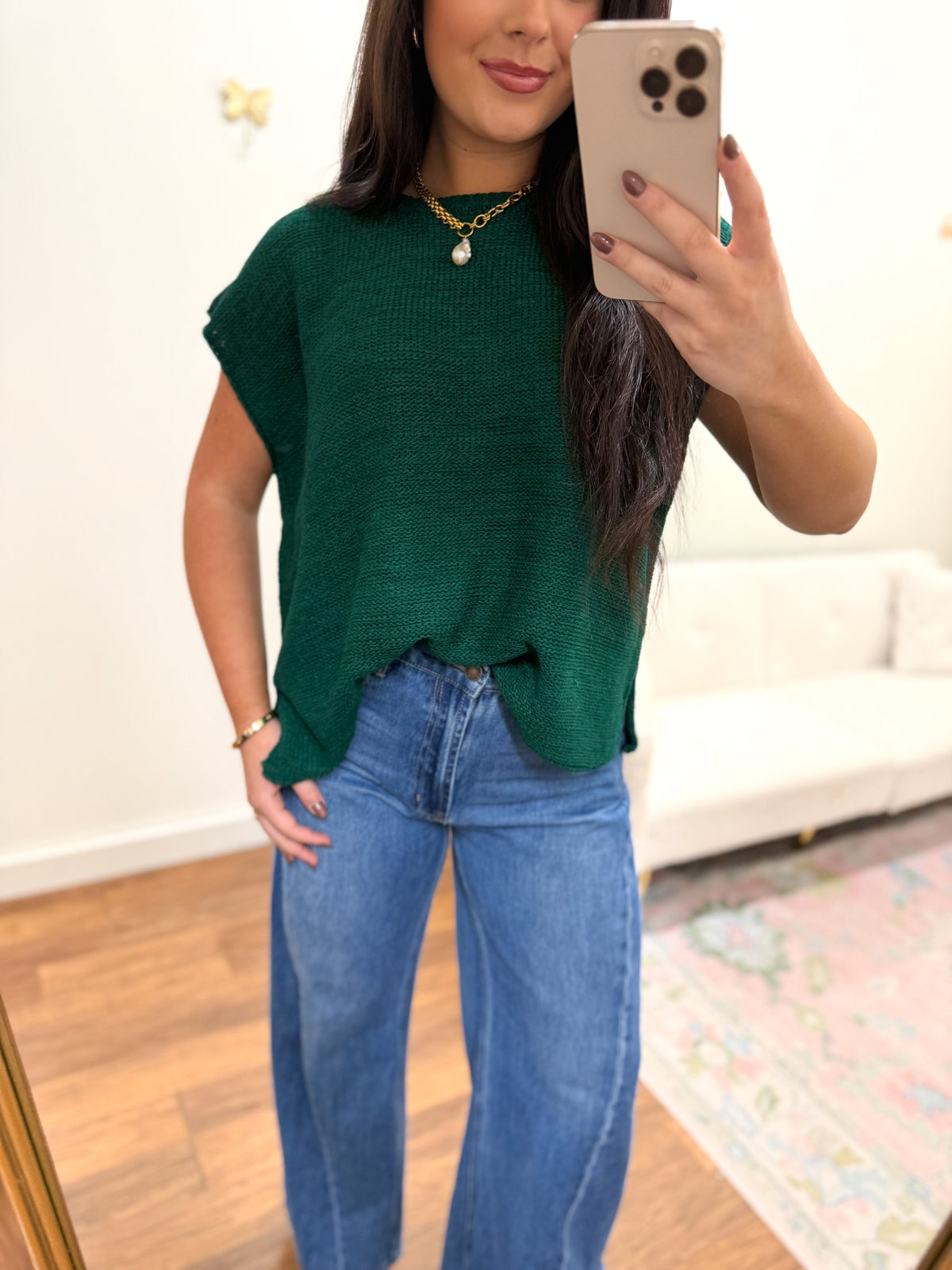 Hunter Green Sweater Top