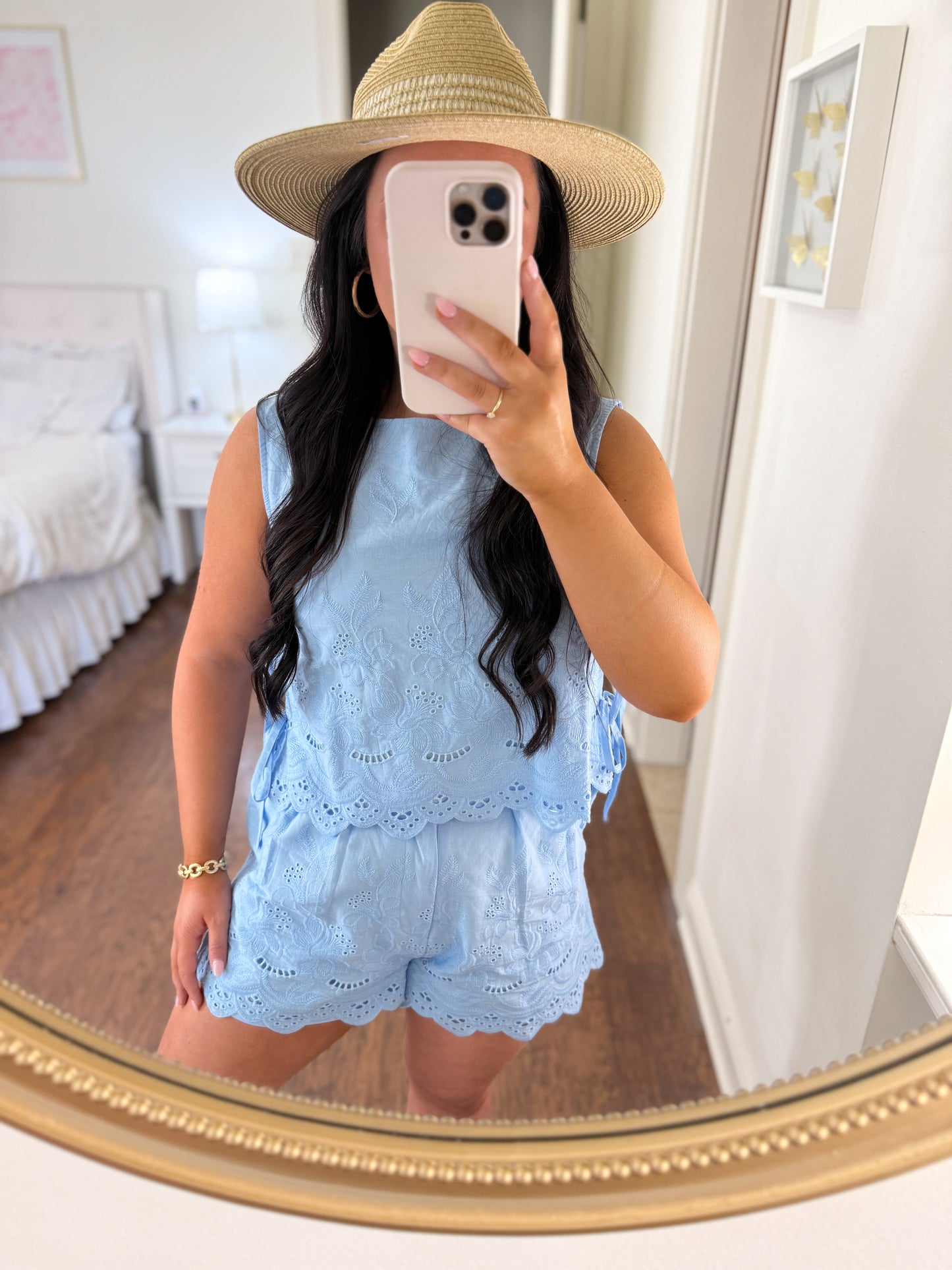 Blue Eyelet Set