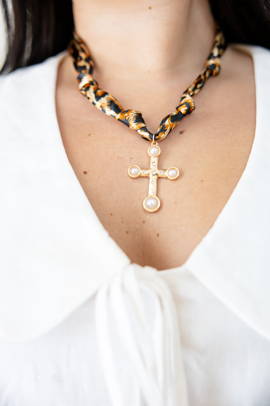 Leopard Scarf Necklace