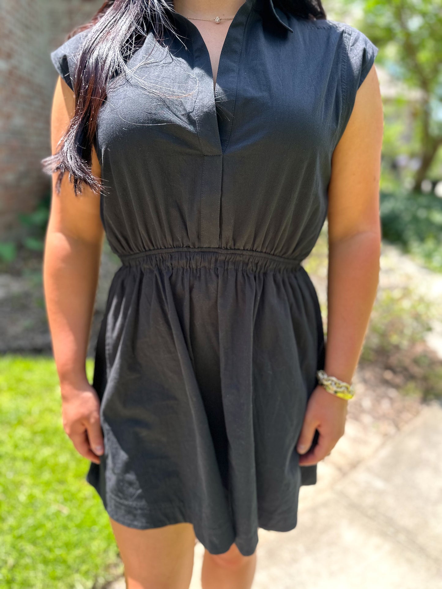 Flirty Collared Cap Sleeve Dress