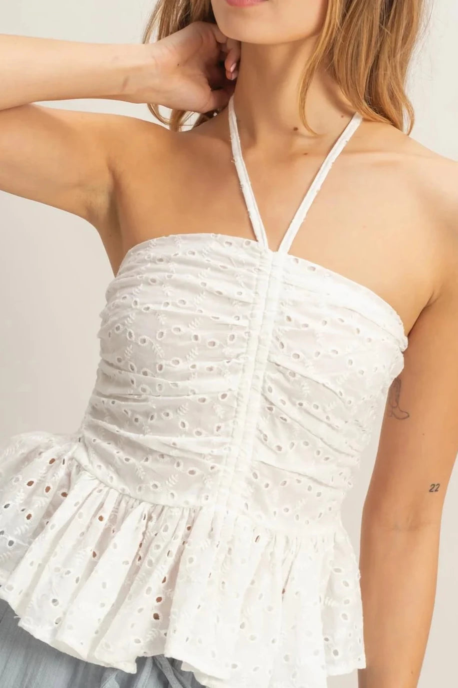 Eyelet White Top
