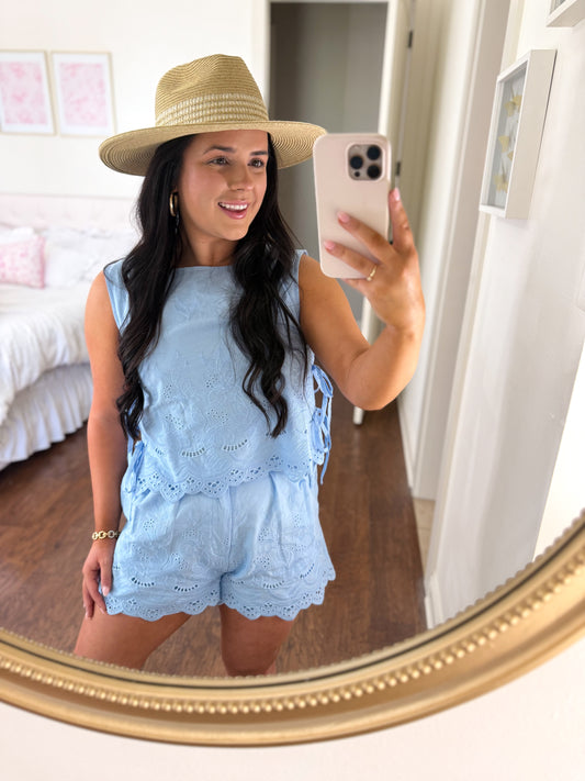 Blue Eyelet Set