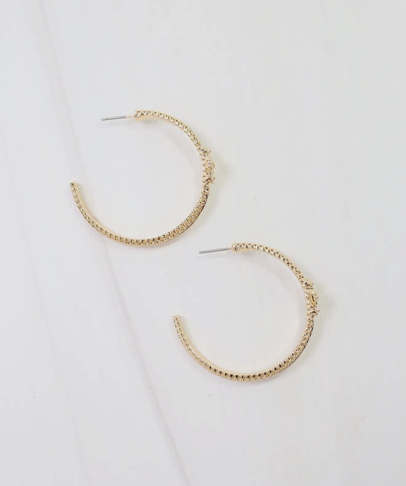 Cross Gold Hoops