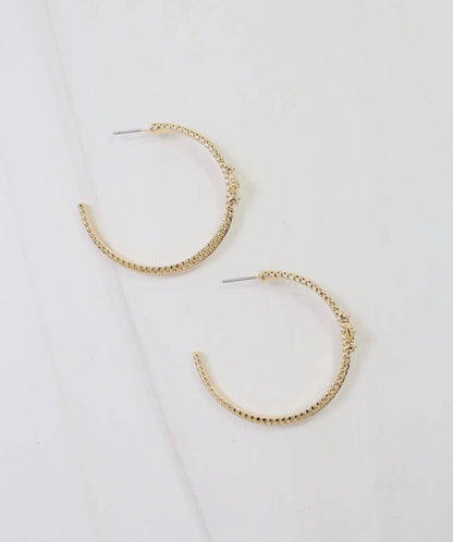 Cross Gold Hoops