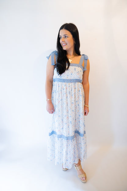 Bouquet Pattern Midi Dress